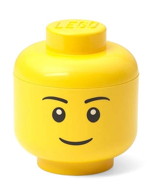 Contenedor de juguetes Lego forma cabeza