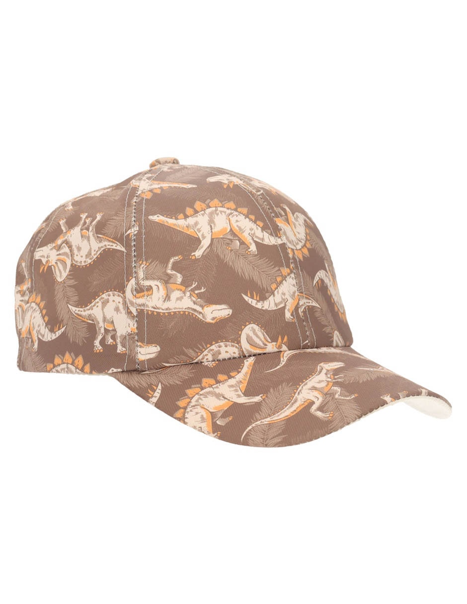 Gorra visera semivurva velcro Dinosaurios para niño