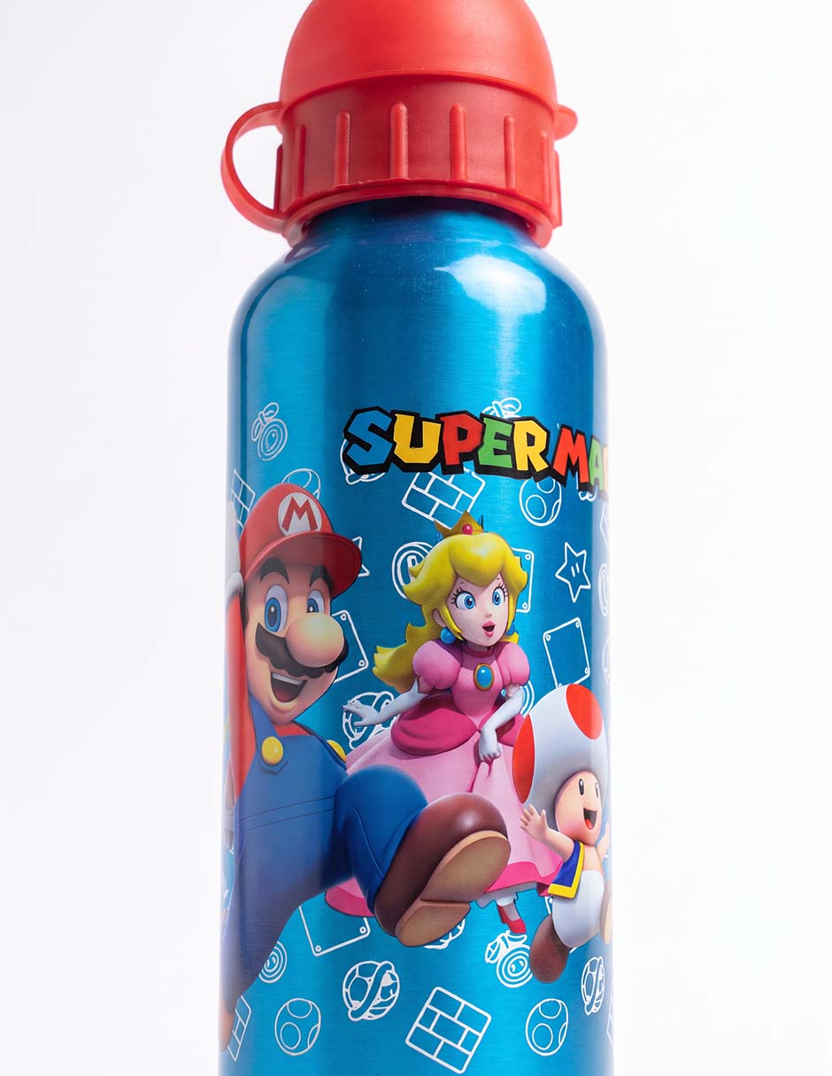 Botella de agua mario bross super nintendo con tapa push pull 530 ml 4