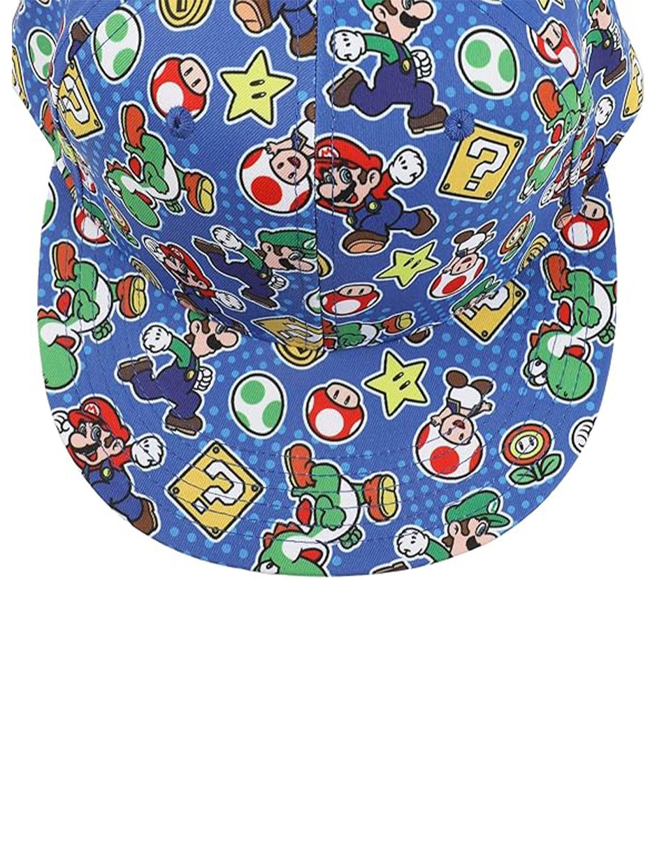 Gorra visera plana broche nintendo para niño