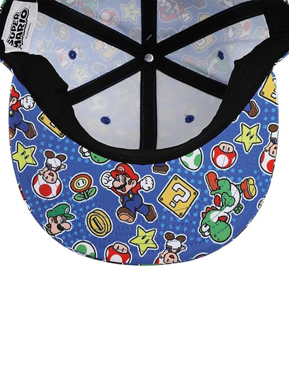 Gorra visera plana broche nintendo para niño