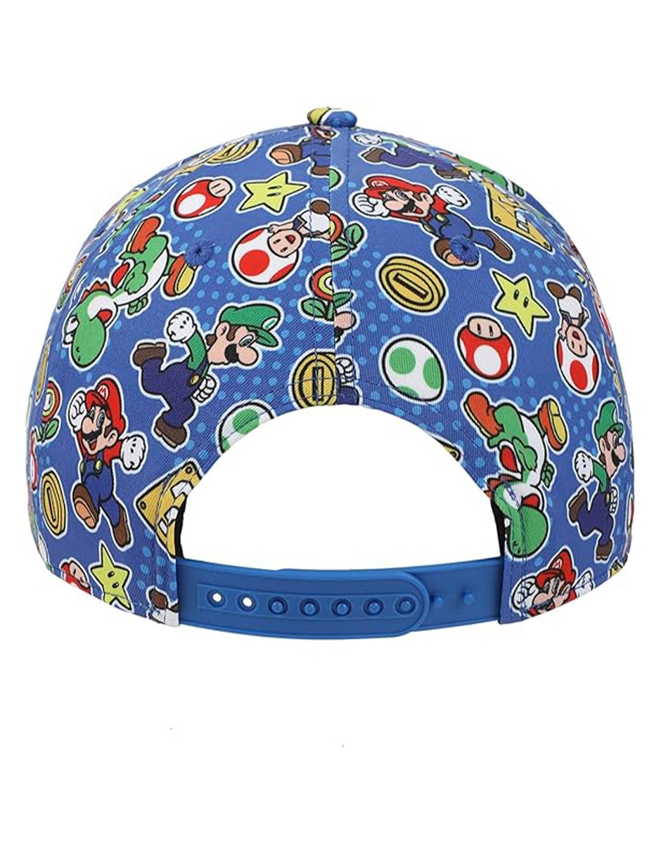 Gorra visera plana broche nintendo para niño