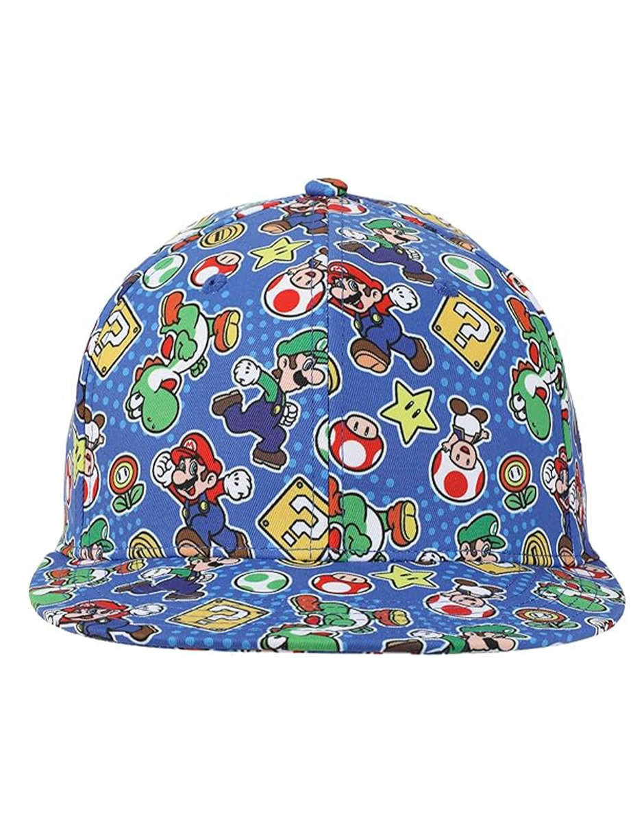 Gorra visera plana broche nintendo para niño